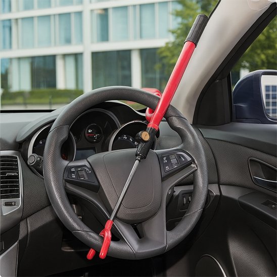 Canne antivol pour voiture fixation volant