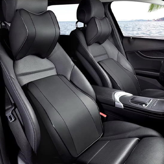 Coussin Lombaire Voiture Pour Citroën E-C3 2024 - Mousse Mémoire De Forme, Tissu Respirant, Sangles De Fixation - Noir - 5