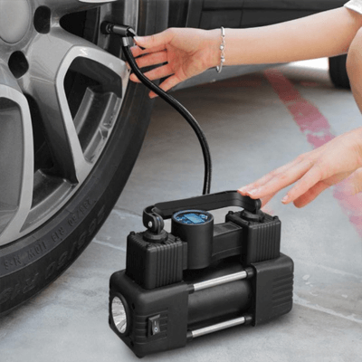 gonfleur pneu voiture connectée à la valve