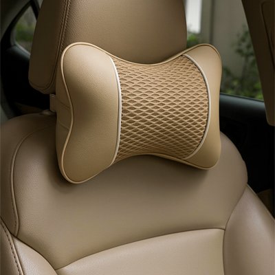 Appui tete pour voiture beige
