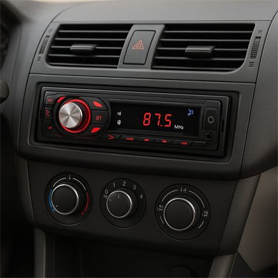 Autoradio bluetooth installé dans voiture