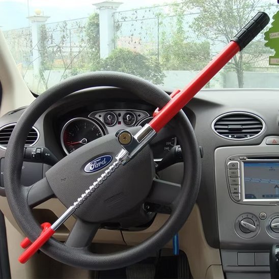 Canne antivol pour voiture sur volant