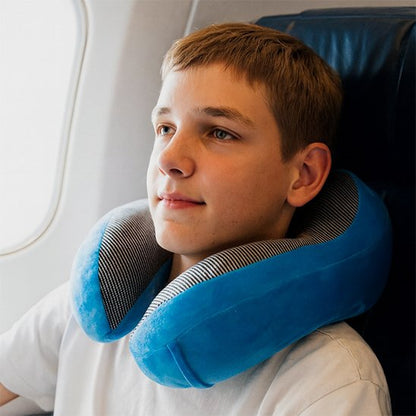 Coussin de voyage bleu