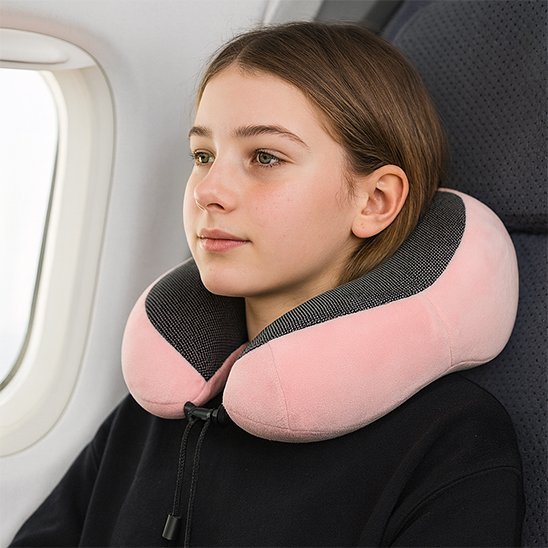 Coussin de voyage fille avion