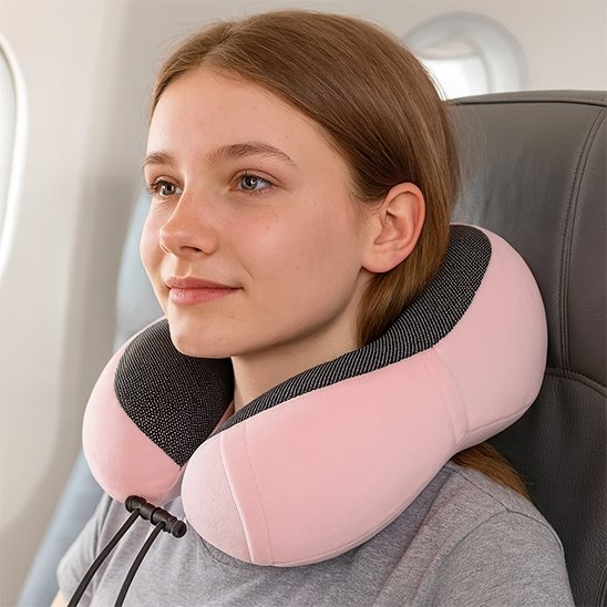 Coussin de voyage rose