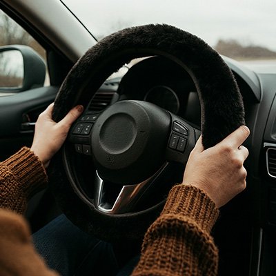 Couvre volant à poil noir
