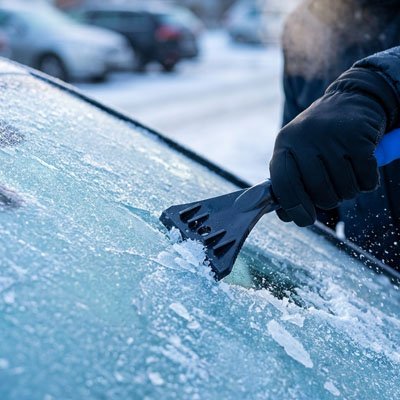 Grattoir pour pare brise hiver