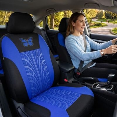 Housse de siège de voiture bleue