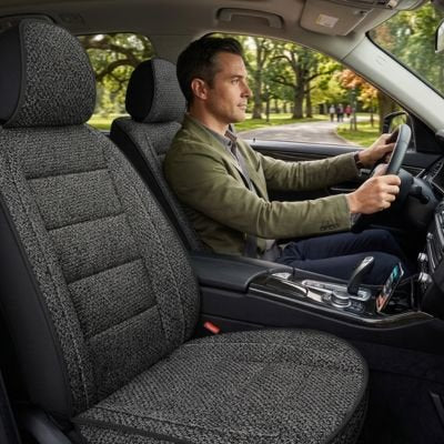 Housse de siege de voiture grise