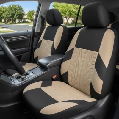 HOUSSE POUR SIEGE VOITURE beige avant