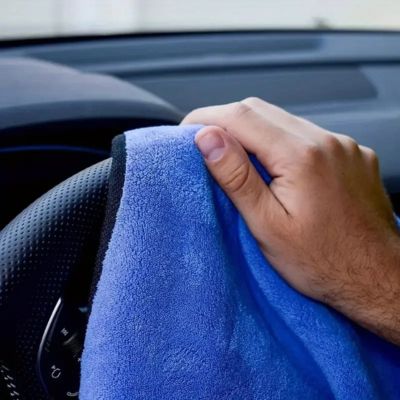 lavette microfibre bleu nettoyage volant