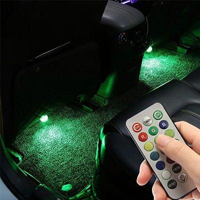 Led interieur voiture sans fil avec télécommande