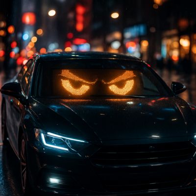 led voiture oeil de démon énervé