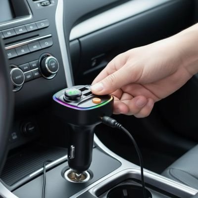 main avec Transmetteur fm bluetooth