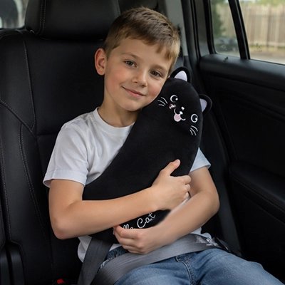 Oreiller de voyage chat noir