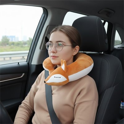 Oreiller de voyage renard orange