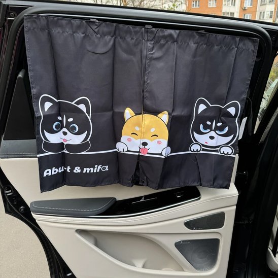 Pare soleil chien et chat fenêtre voiture