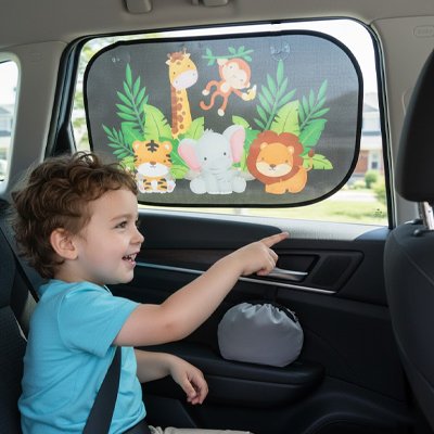 Pare soleil voiture animaux pour enfant