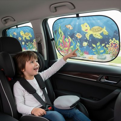 Pare soleil voiture avec enfant 
