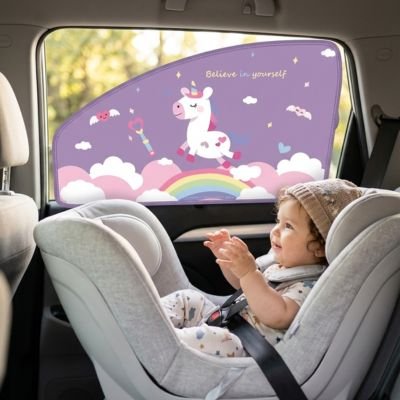 Pare soleil voiture bébé fenêtre arrière licorne