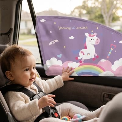 Pare soleil voiture bébé fenêtre licorne