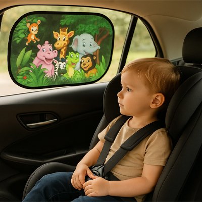 Pare-soleil voiture bébé forêt