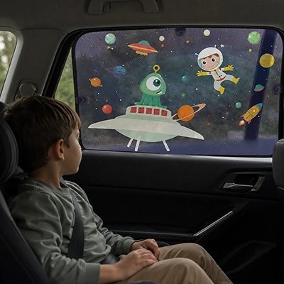 Pare soleil voiture bébé planètes