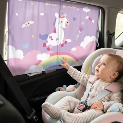 Pare soleil voiture bébé rectangulaire licorne