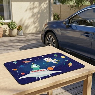 Pare soleil voiture bébé sur table