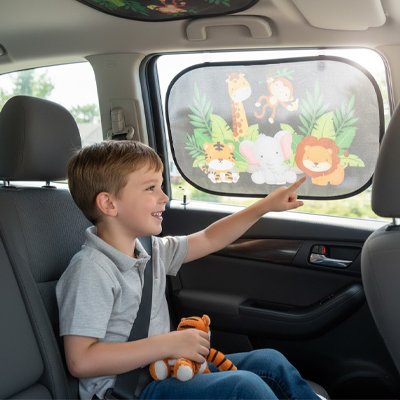 Pare soleil voiture forêt animaux