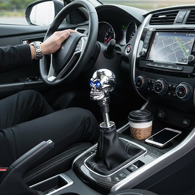 Pommeau de vitesse fixé sur levier