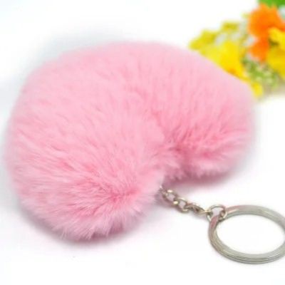 Porte clé pour voiture coeur rose clair