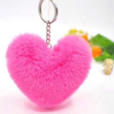 Porte clé pour voiture coeur rose foncé