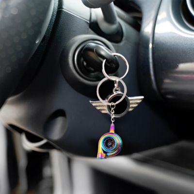 porte clé voiture turbo chrome