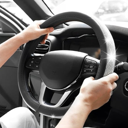 Couvre volant blanc diamant