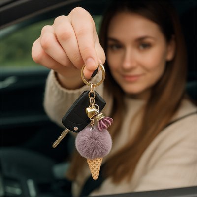 porte clés violet cône de glace