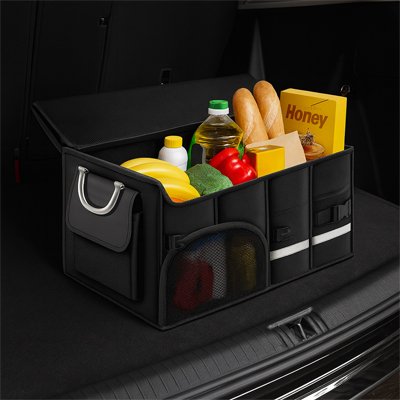 Rangement coffre voiture course de nourriture