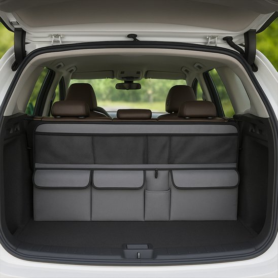Rangement coffre voiture gris