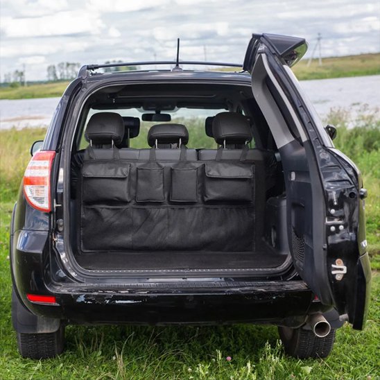 Rangement coffre voiture ouvert