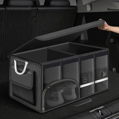 Rangement coffre voiture ouverte