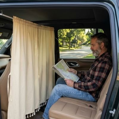 Rideau pour voiture homme qui lit