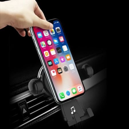 SUPPORT TELEPHONE VOITURE noir avec iphone