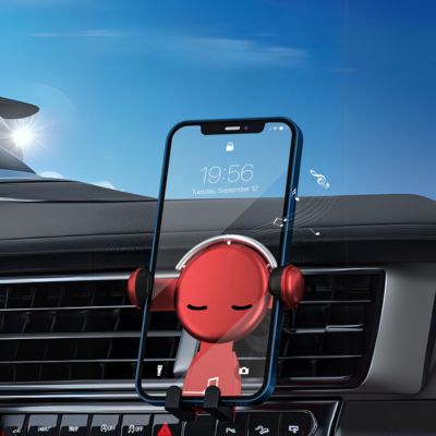 SUPPORT TELEPHONE VOITURE rouge grille aération