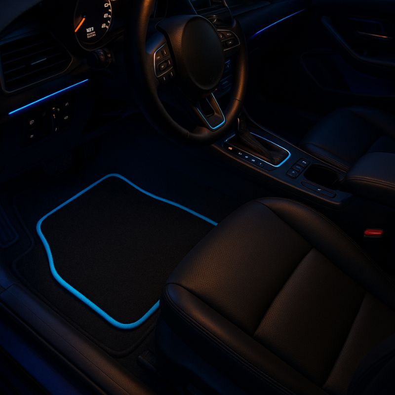 tapis voiture led brillant