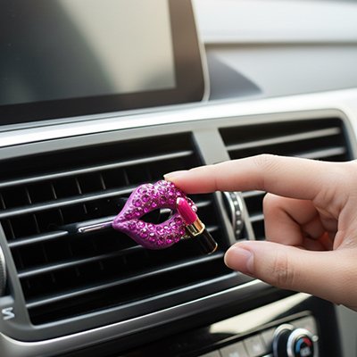 Voiture parfum lèvre rose